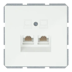 Изображение Двойная компьютерная розетка RJ-45 Cat.5 Jasmart серия FD, сахара